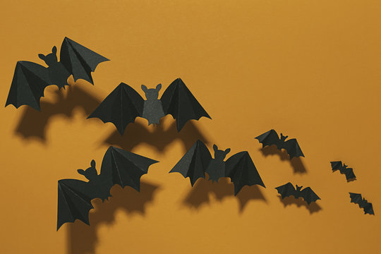 Halloween bats flying.