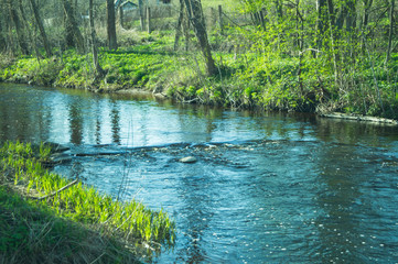 Small waterfall on the river