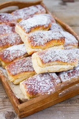 homemade scones with powder sugar