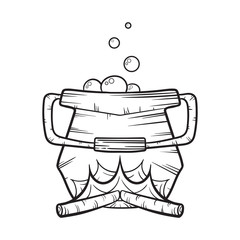 halloween witch cauldron with potion isolated on white background