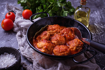 Meatballs with tomato sauce. 
