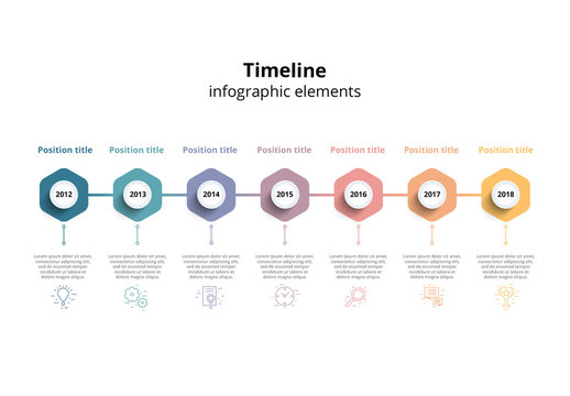 Colorful Horizontal Timeline Infographic Layout