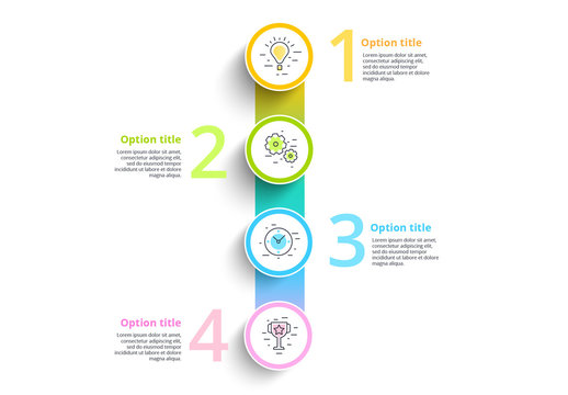 4 Section Infographic Layout with Circular Icons