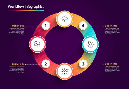 Colorful 4-Step Circular Infographic Layout 1