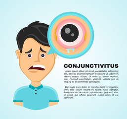 Vector illustration flat suffering young man 