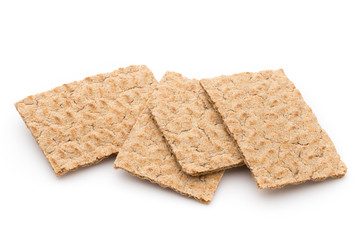 Stack of wholegrain crispy bread.