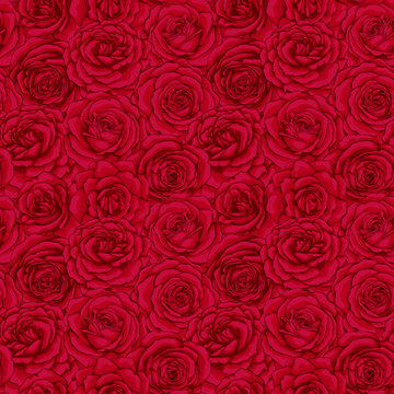 beautiful vintage seamless pattern with red roses buds. design greeting card and invitation of the wedding, birthday, Valentine's Day, mother's day and other holiday.