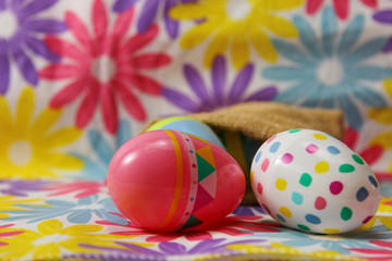 A basket of Easter eggs