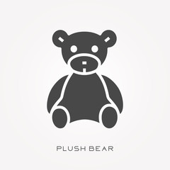 Silhouette icon plush bear