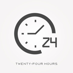 Silhouette icon twenty-four hours