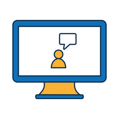 computer icon over white background vector illustration