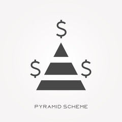 Silhouette icon pyramid scheme