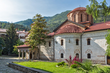 Fototapeta na wymiar Panoramic view of Medieval Bachkovo Monastery, Bulgaria