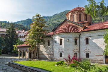 Panoramic view of Medieval Bachkovo Monastery, Bulgaria