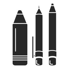 pen school with pencil and crayon vector illustration design