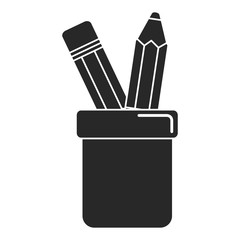 pencil holders isolated icon vector illustration design