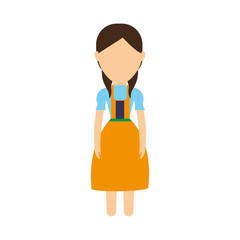 avatar woman with swiss dress icon over white background colorful design vector illustration