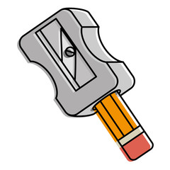 sharpenner school with pencil vector illustration design