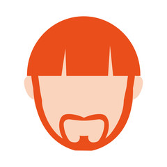 man with beard icon over white background colorful design vector illustration