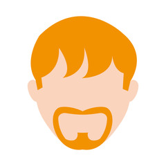 man with beard icon over white background colorful design vector illustration