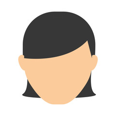woman face icon over white background colorful design vector illustration