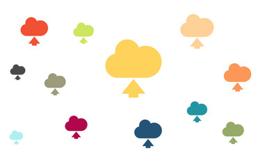 Wallpaper - bunte Cloud - Upload - Buttons