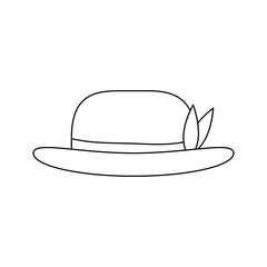 hat accessory icon over white background vector illustration