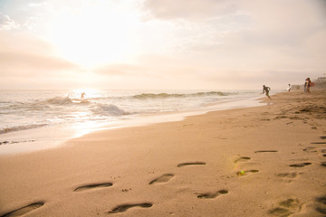 The beach at golden hour
