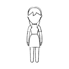 avatar woman standing icon over white background vector illustration