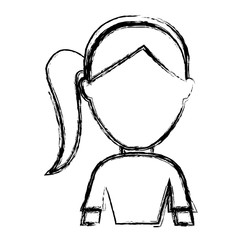 avatar woman icon over white background vector illustration