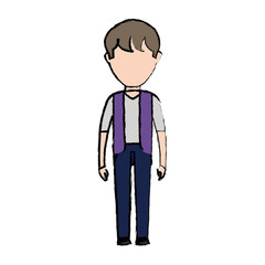 avatar man standing icon over white background colorful design vector illustration