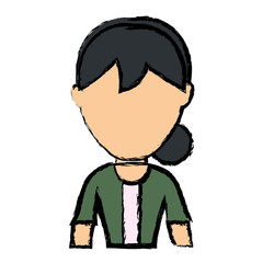 avatar woman icon over white background colorful design vector illustration