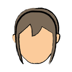 woman face icon over white background colorful design vector illustration