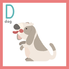 Illustration drawing style alphabet wildlife