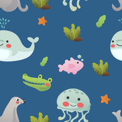 Illustration drawing style alphabet wildlife