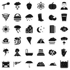 Tornado icons set, simple style