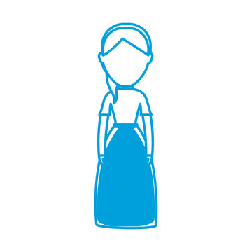 avatar woman with swiss dress icon over white background vector illustration