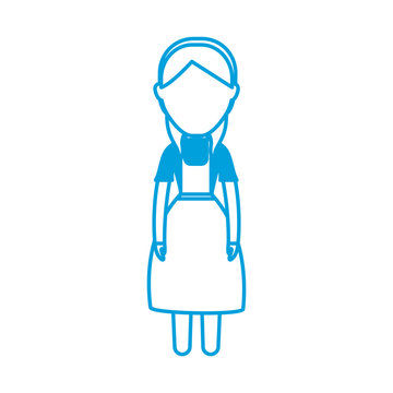 avatar woman with swiss dress icon over white background vector illustration