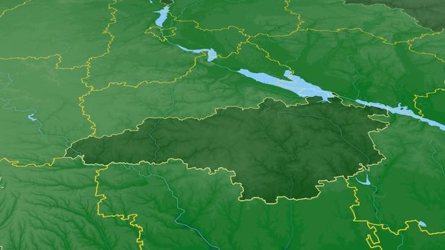 Kirovohrad - Ukraine, region extruded. Bumps shaded