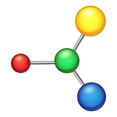 Formula molecule icon, cartoon style