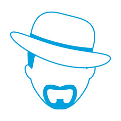 man wearing a hat icon over white background vector illustration