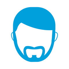 man with beard icon over white background vector illustration