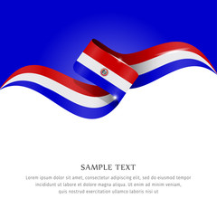 Abstract background flag. Background flag ribbon for liberty, national event, celebration, brochure, slide show, and general election. Abstract color background Paraguay flag ribbon vector.