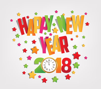 Happy new year 2018 colorful background