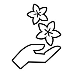 Spa hand care icon , outline style