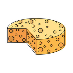 Cheese icon over white background vector illustration