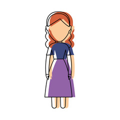 avatar woman with swiss dress icon over white background colorful design vector illustration