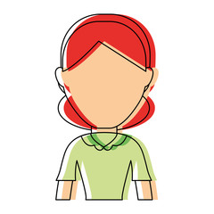 avatar woman icon over white background colorful design vector illustration