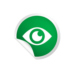 runder Sticker grün - Auge