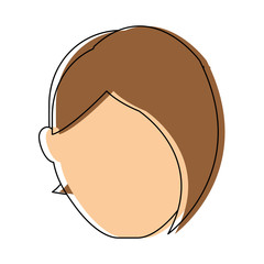 woman face icon over white background colorful design vector illustration
